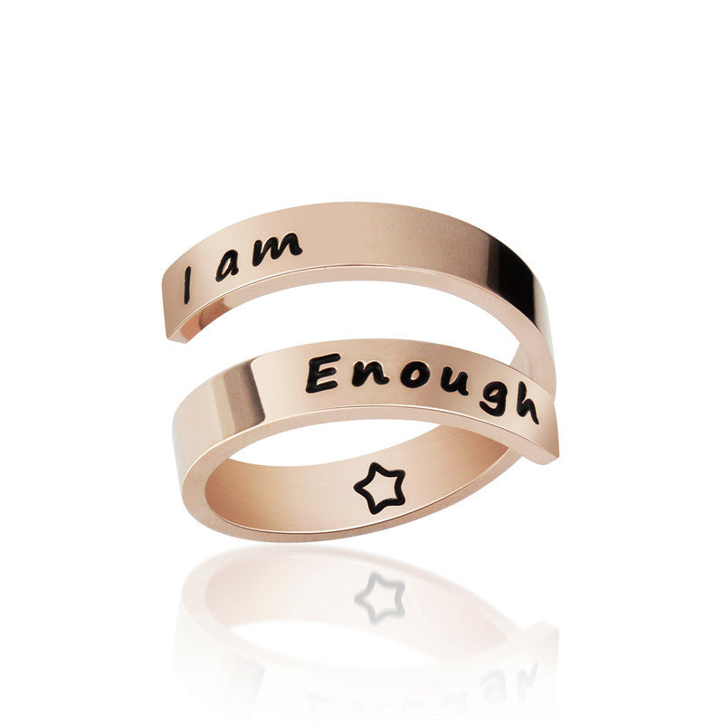 I Am Enough Wrap Adjustable Ring