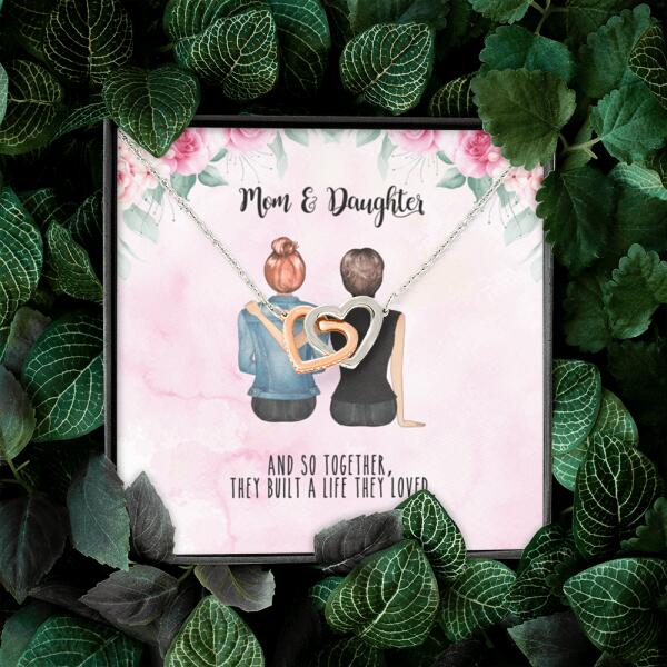 Personalized Mother Daughter Heart Necklace Gifts For Mom