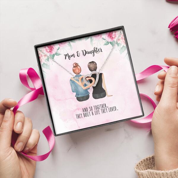 Personalized Mother Daughter Heart Necklace Gifts For Mom