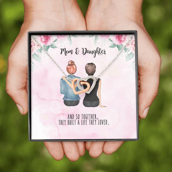 Personalized Mother Daughter Heart Necklace Gifts For Mom