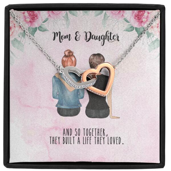 Personalized Mother Daughter Heart Necklace Gifts For Mom