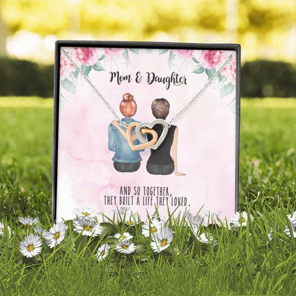 Personalized Mother Daughter Heart Necklace Gifts For Mom