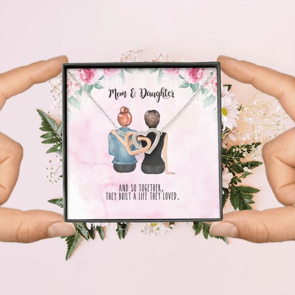 Personalized Mother Daughter Heart Necklace Gifts For Mom