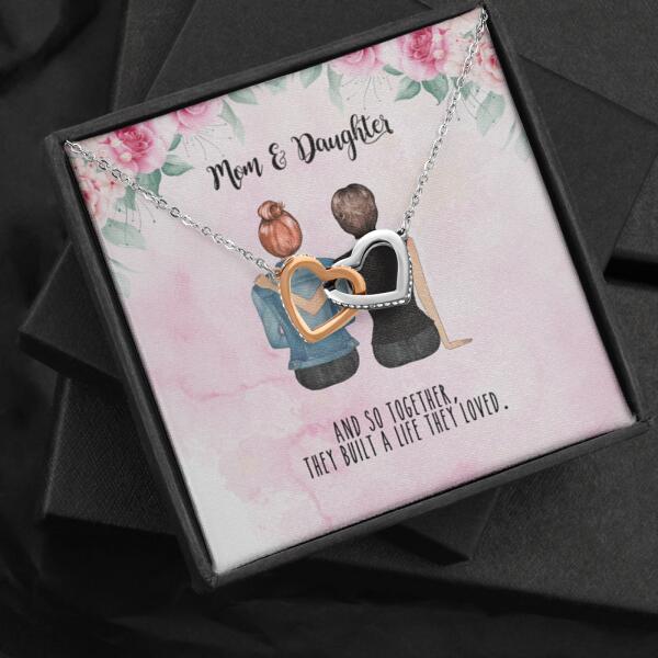 Personalized Mother Daughter Heart Necklace Gifts For Mom