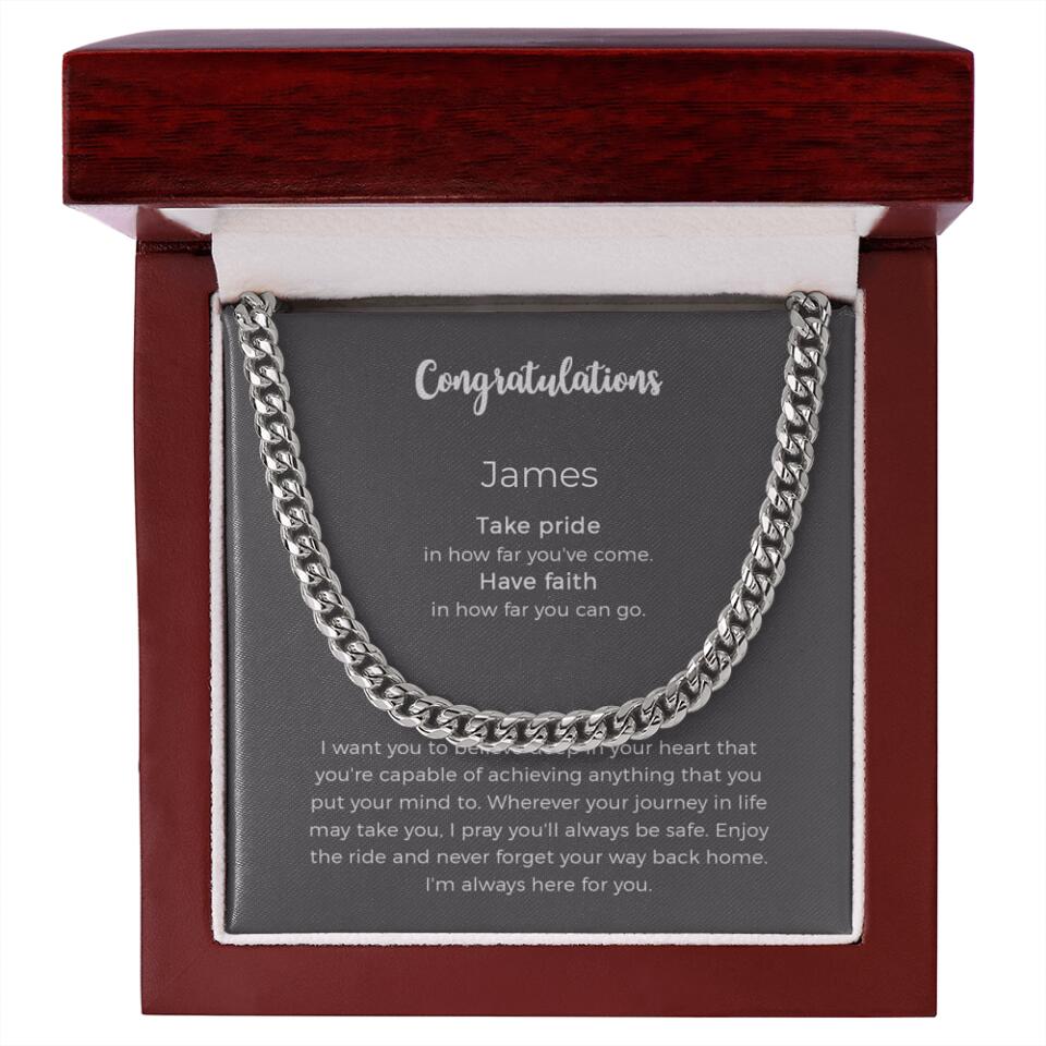 Graduation Cuban Link Chair Necklace Gifts for Him