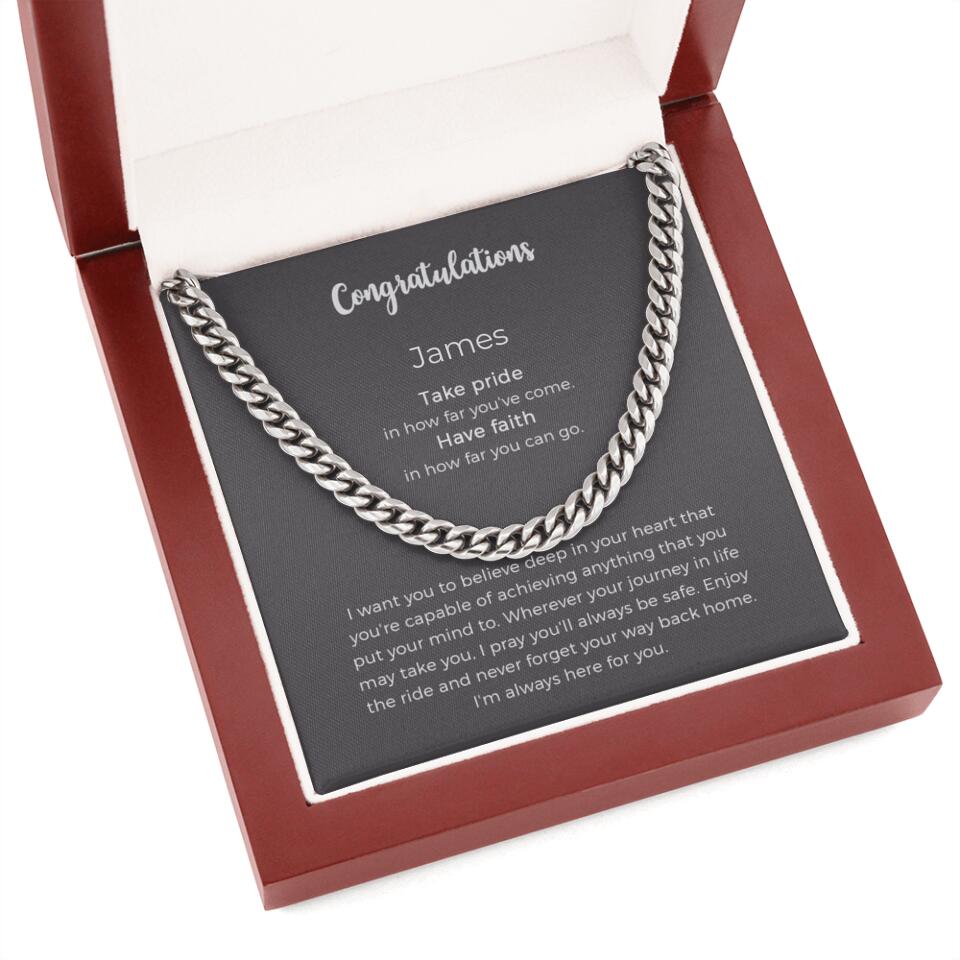 Graduation Cuban Link Chair Necklace Gifts for Him