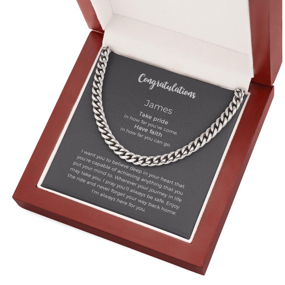 Graduation Cuban Link Chair Necklace Gifts for Him
