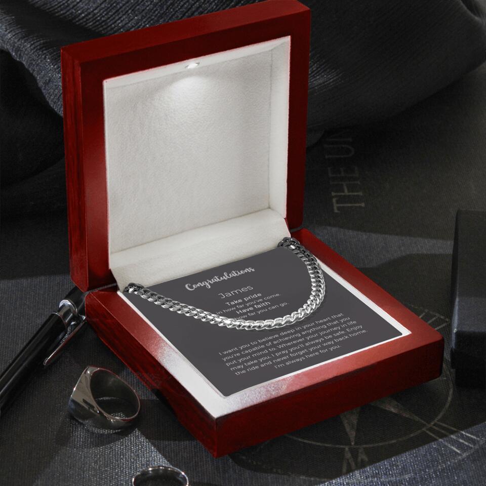Graduation Cuban Link Chair Necklace Gifts for Him