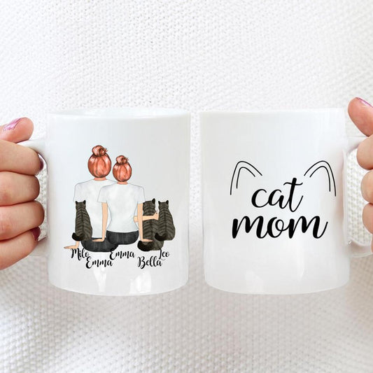 A Personalized Gift For Cat Lovers - Custom "Cat Mom" Coffee Mug! Cat Mug Cat Lover Valentines Day Gift For Girlfriend Valentines Gift
