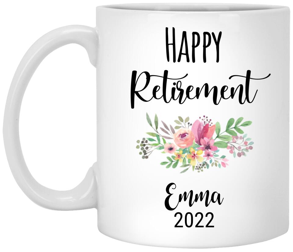 , Happy Retirement 2022 Mug, Retired Mom Or Coworker Gift, Lady Boss Retirement Mug