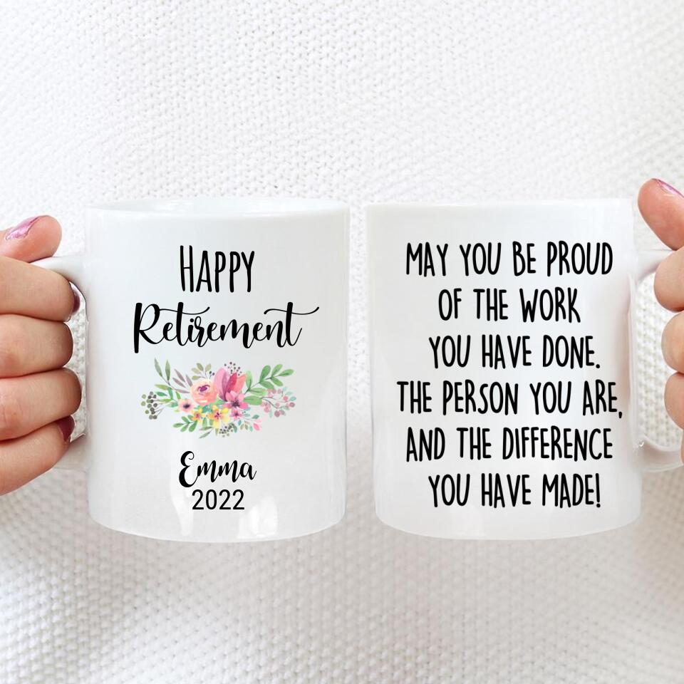 , Happy Retirement 2022 Mug, Retired Mom Or Coworker Gift, Lady Boss Retirement Mug