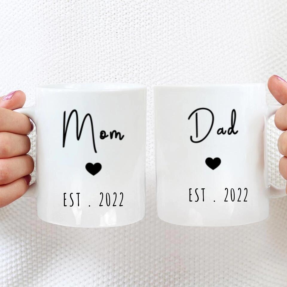 Parents to Be Mug Set, Baby Shower Gift, Pregnancy Reveal - Expecting Parents Gift