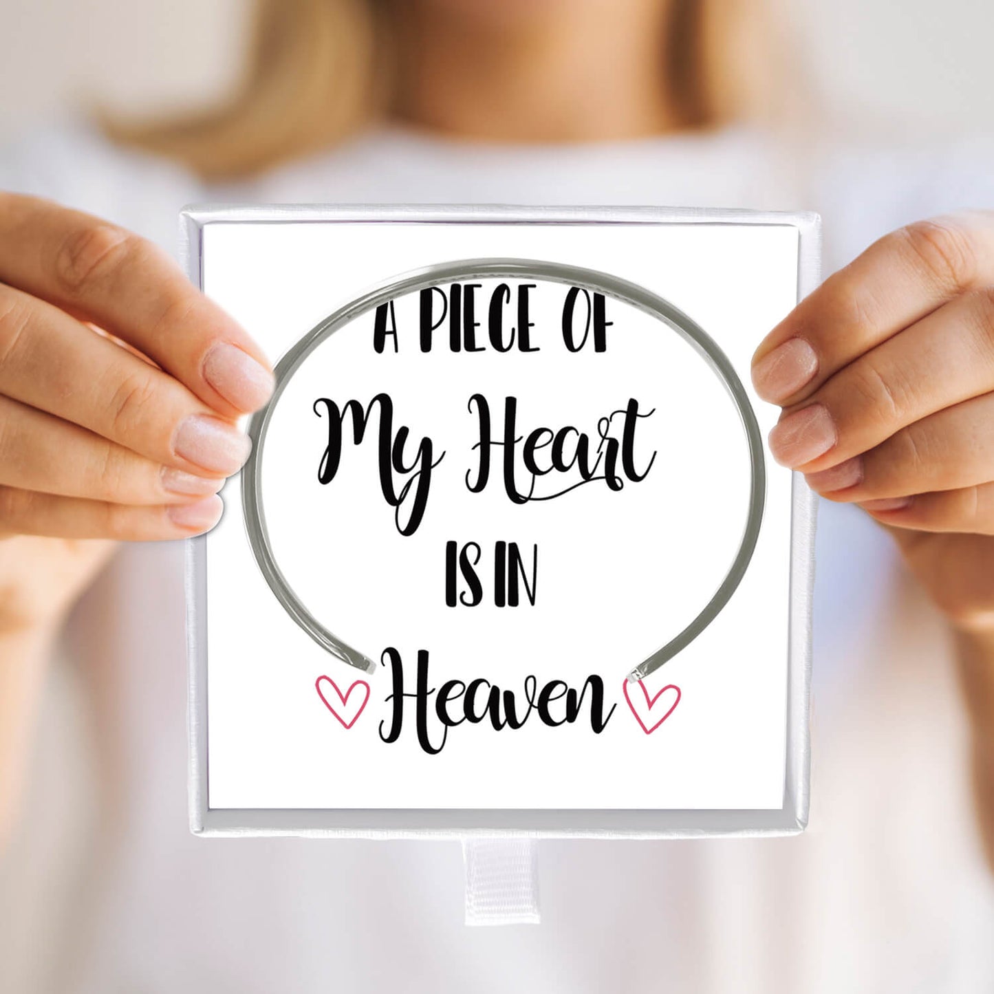 Remembrance Jewelry Memorial Bracelet Sympathy Gift for Loss Loved One Women Remembrance Cuff Bangle