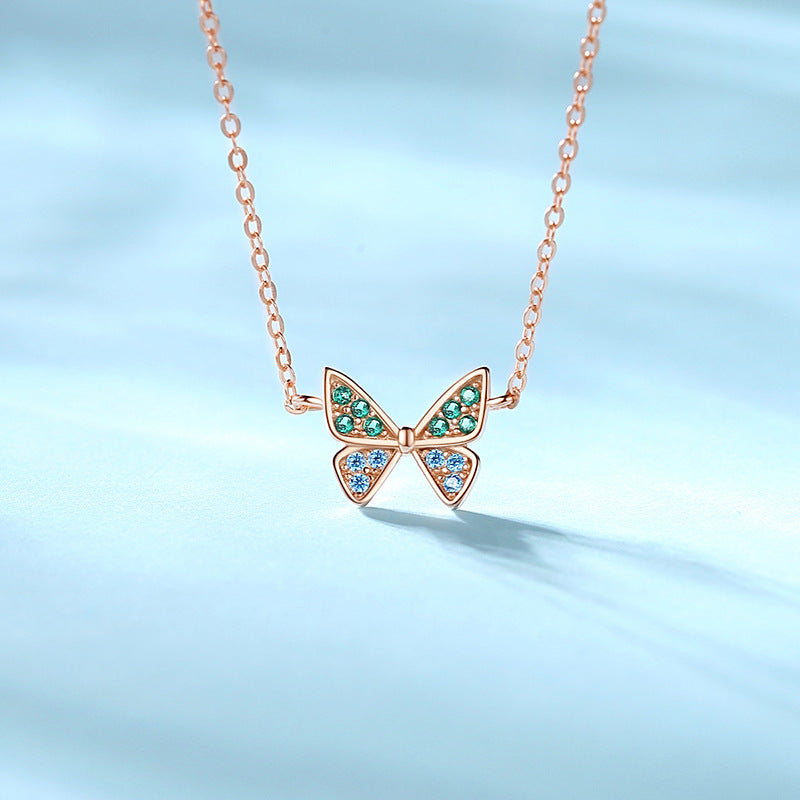 Butterfly Necklaces for Women, 925 Sterling Silver and Cubic Zirconia