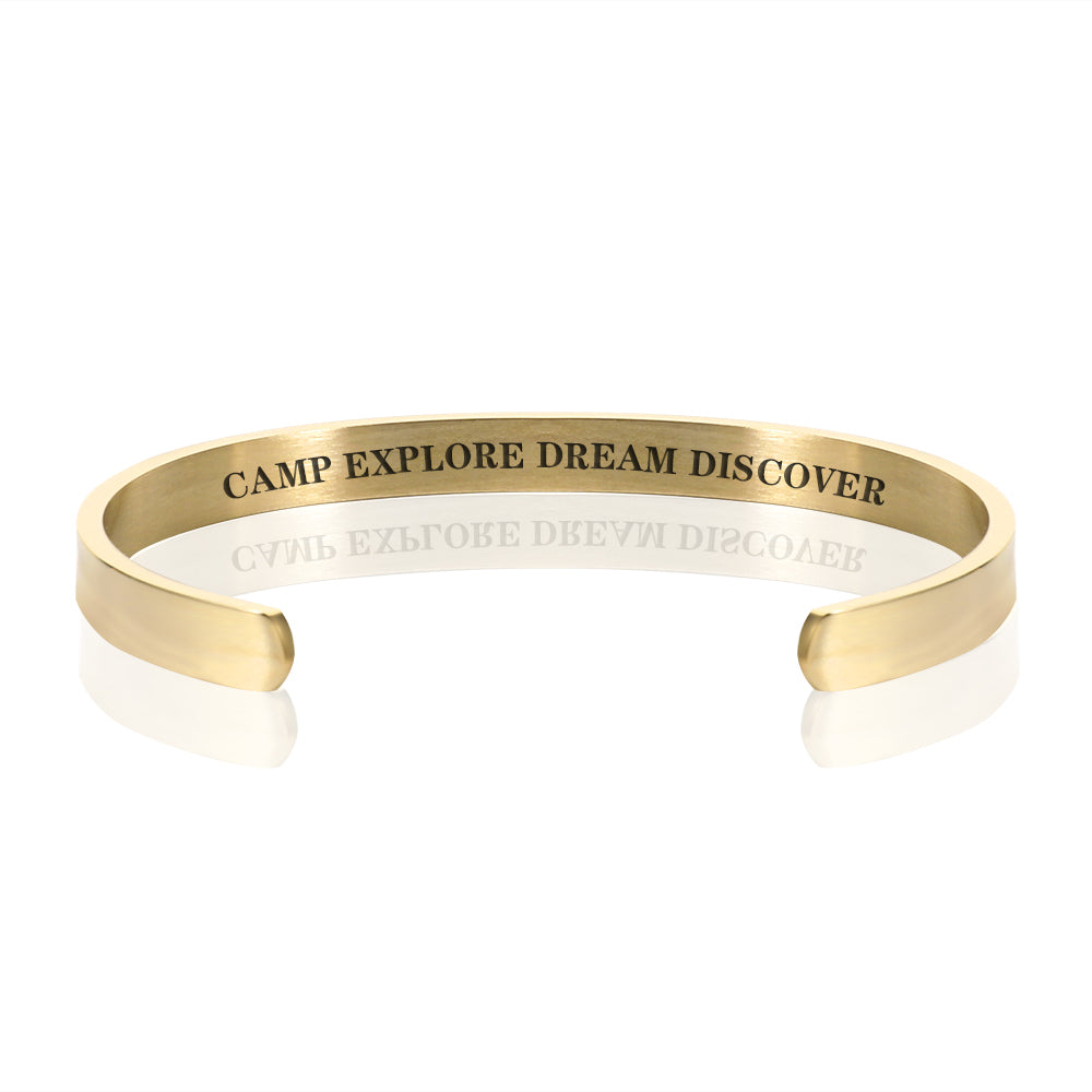 CAMP EXPLORE DREAM DISCOVER BRACELET BANGLE - Gold