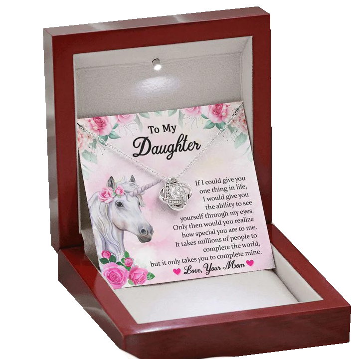 Daughter Gift from Mom to Daughter Necklace with Message Card for Birthday Graduation Christmas, Gift from Dad Grandma Grandmother to Daughter