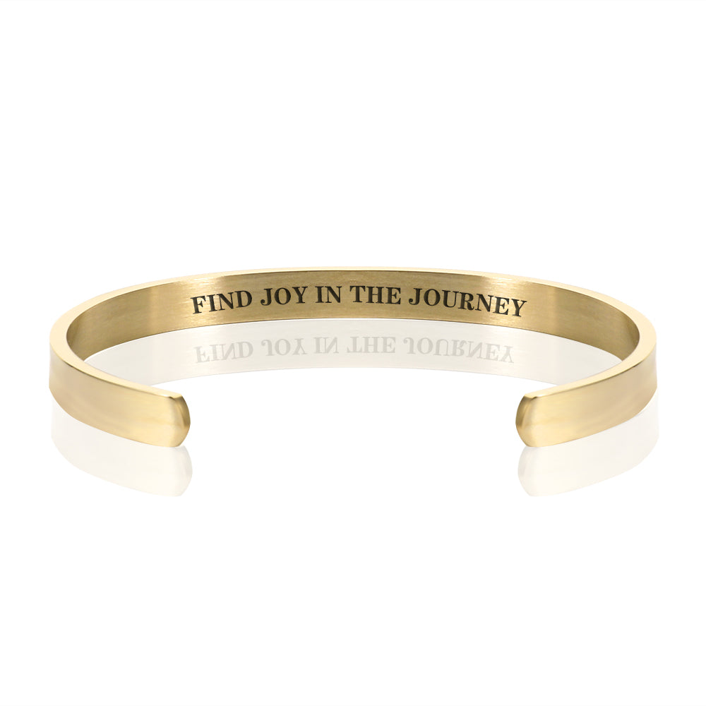 FIND JOY IN THE JOURNEY BRACELET BANGLE - Gold