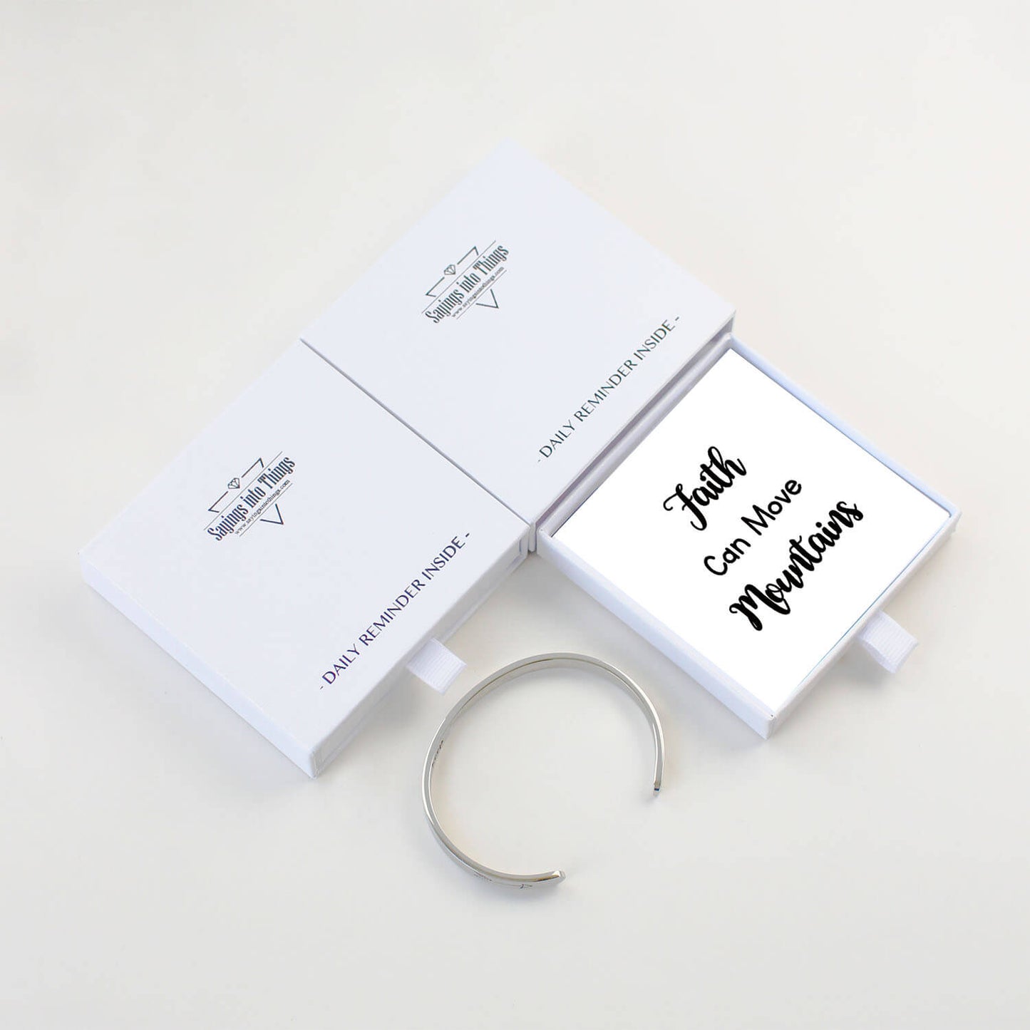 Inspirational Bracelets for Women Stainless Steel Mantra Cuff Bangle for Her