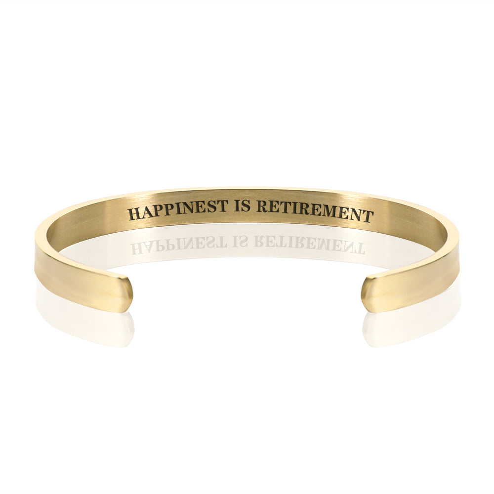 HAPPINEST IS RETIREMENT BRACELET BANGLES - Gold