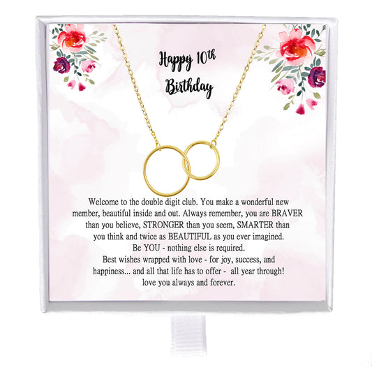 10th Birthday Girl, 10th Birthday Gift, Tenth Birthday Necklace, Gift For 10-year-old Girl Gifts, Double Digits Birthday