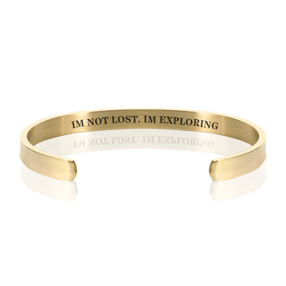 IM NOT LOST. IM EXPLORING BRACELET BANGLE - Gold