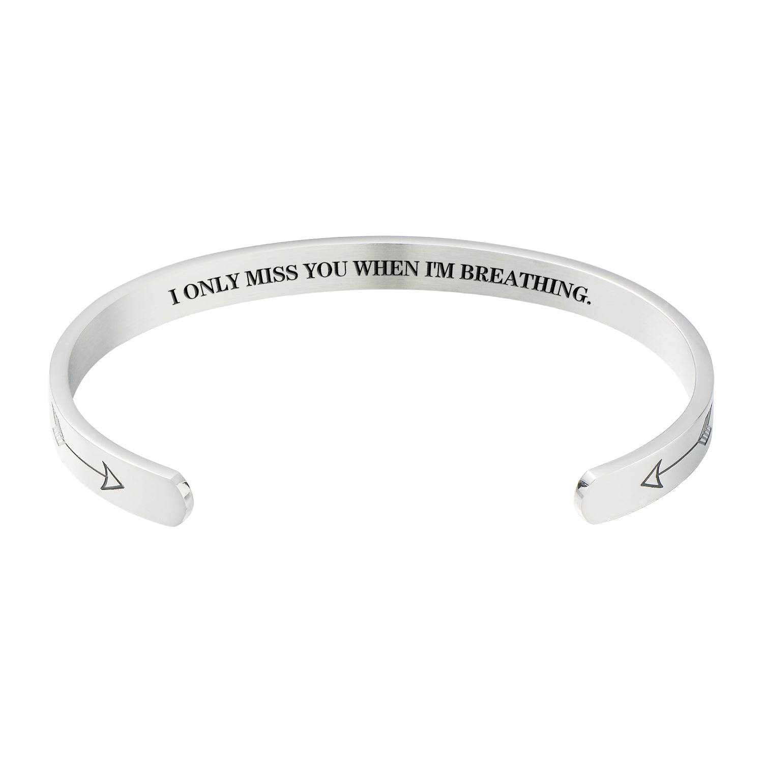 Memorial Bracelet - Cremation Jewelry - Commemorative Bracelet - I Only Miss You When I'm Breathing