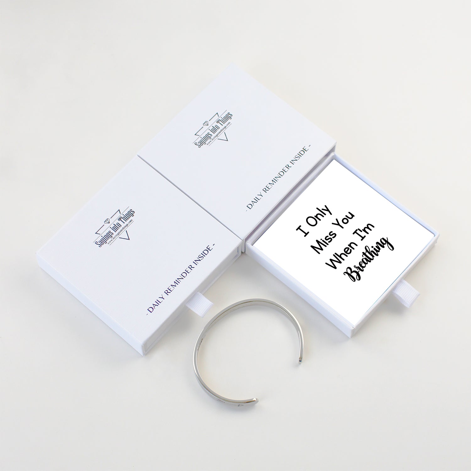 Memorial Bracelet - Cremation Jewelry - Commemorative Bracelet - I Only Miss You When I'm Breathing