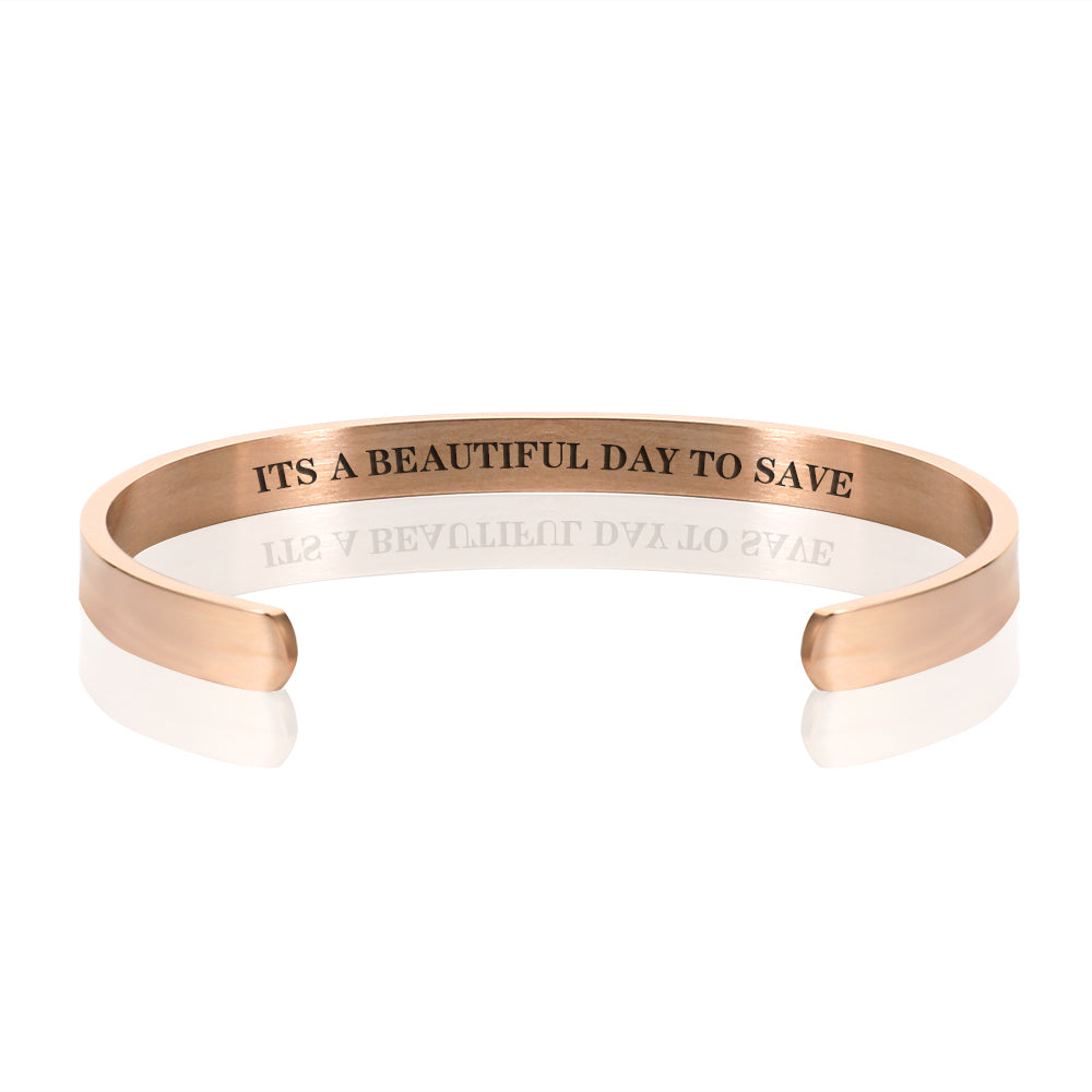 ITS A BEAUTIFUL DAY TO SAVE BRACELET BANGLE - Rose Gold