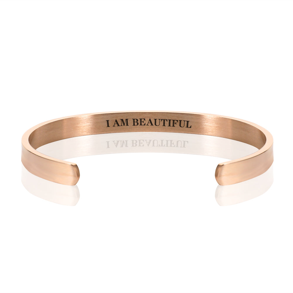I AM BEAUTIFUL BRACELET BANGLE - Rose Gold