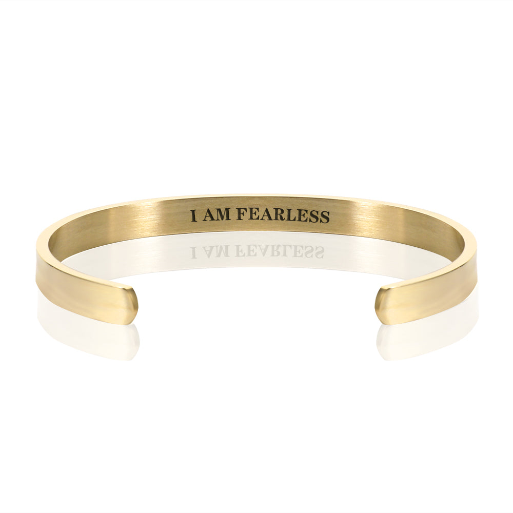 I AM FEARLESS BRACELET BANGLE - Gold