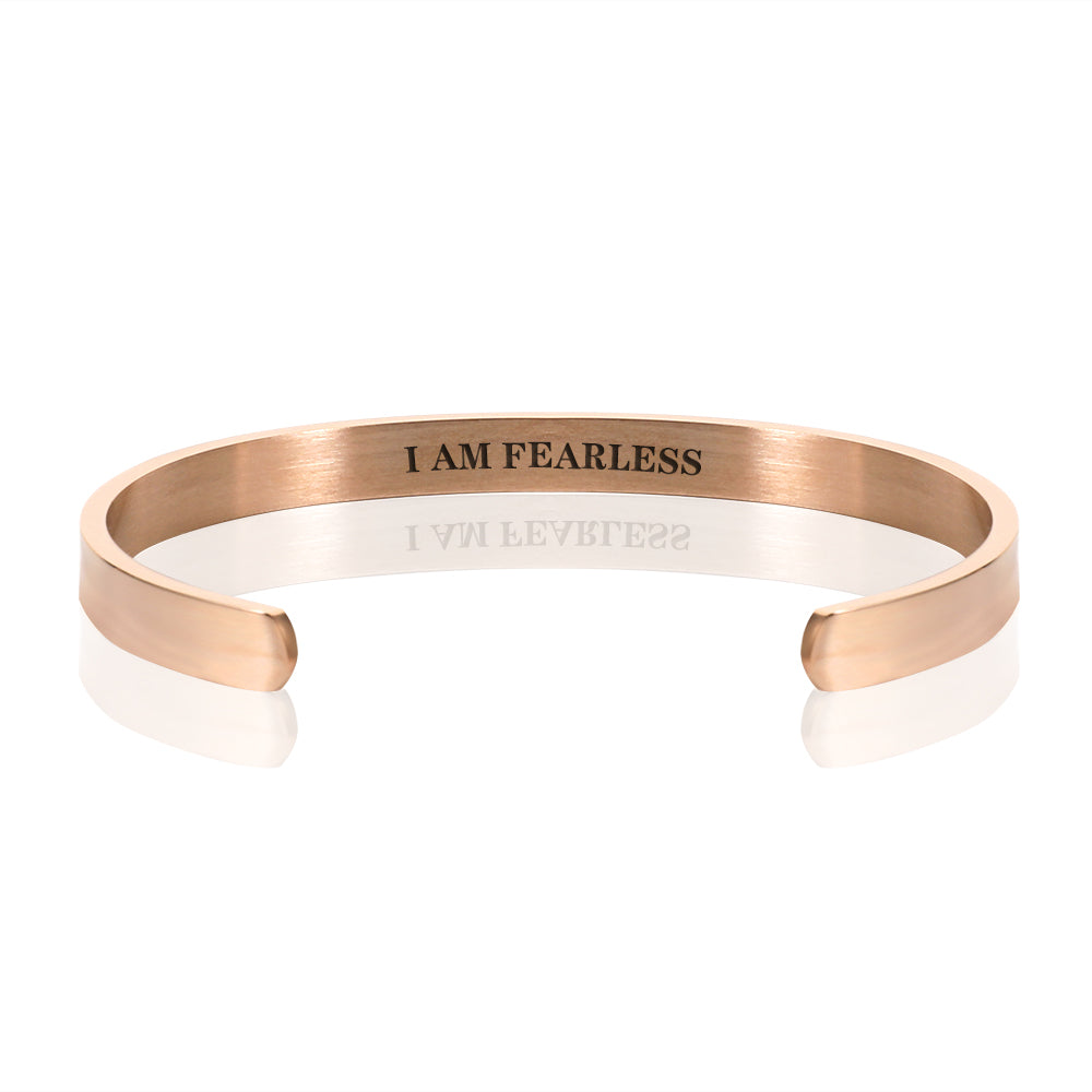 I AM FEARLESS BRACELET BANGLE - Rose Gold