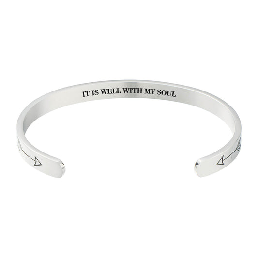 It Is Well With My Soul Bracelet. Inspirational Jewelry. Daily Reminder Cuff Bracelet Gift For Her