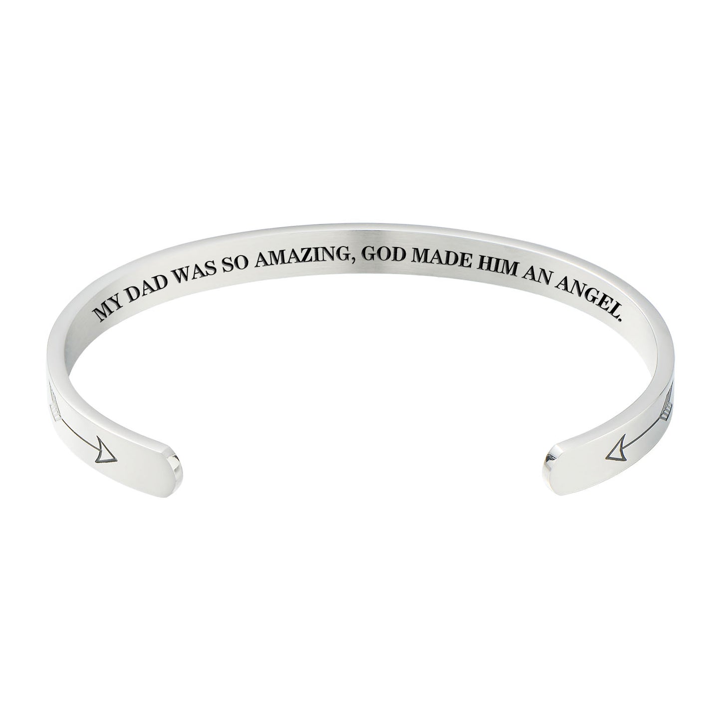 Dad Engraved Bracelet, Loss Of Father, Grief, Mourning, Death, Dad Memorial Bracelet, Angel Wings