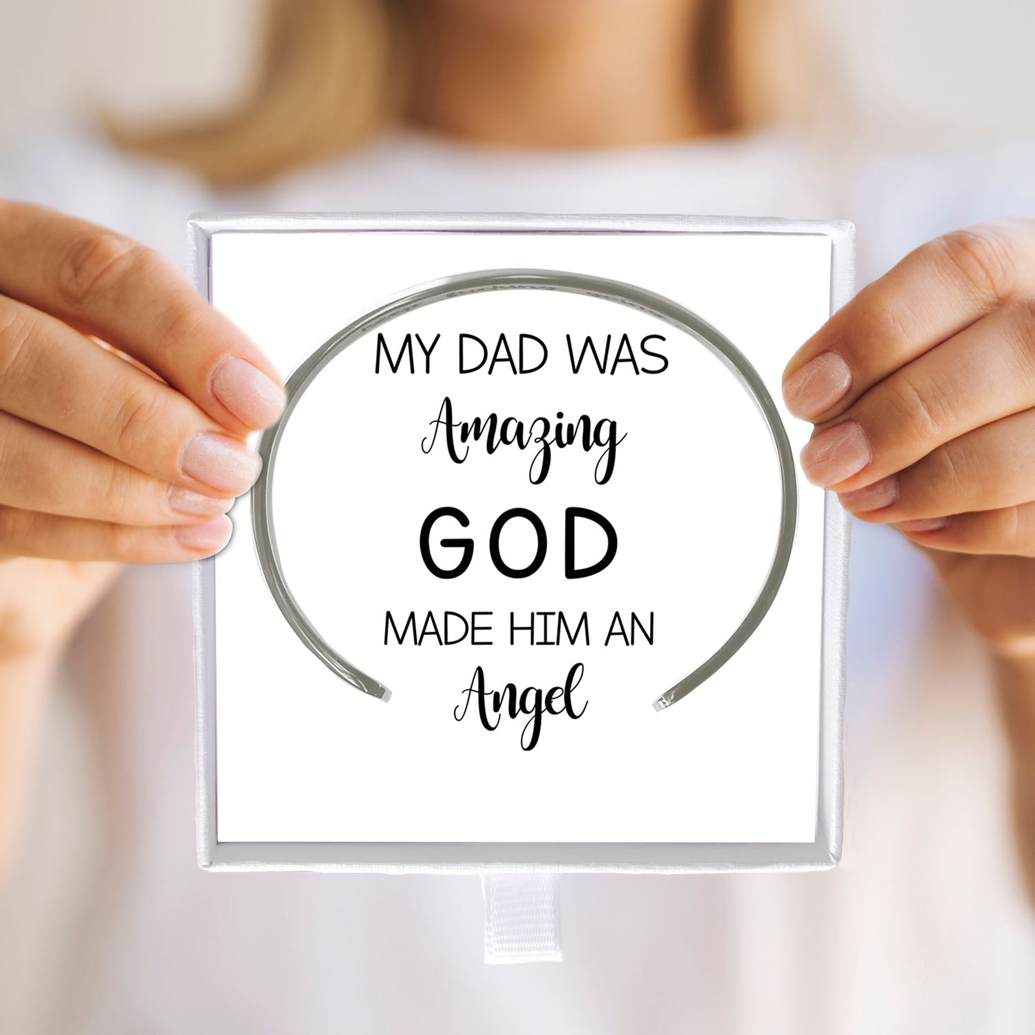 Dad Engraved Bracelet, Loss Of Father, Grief, Mourning, Death, Dad Memorial Bracelet, Angel Wings