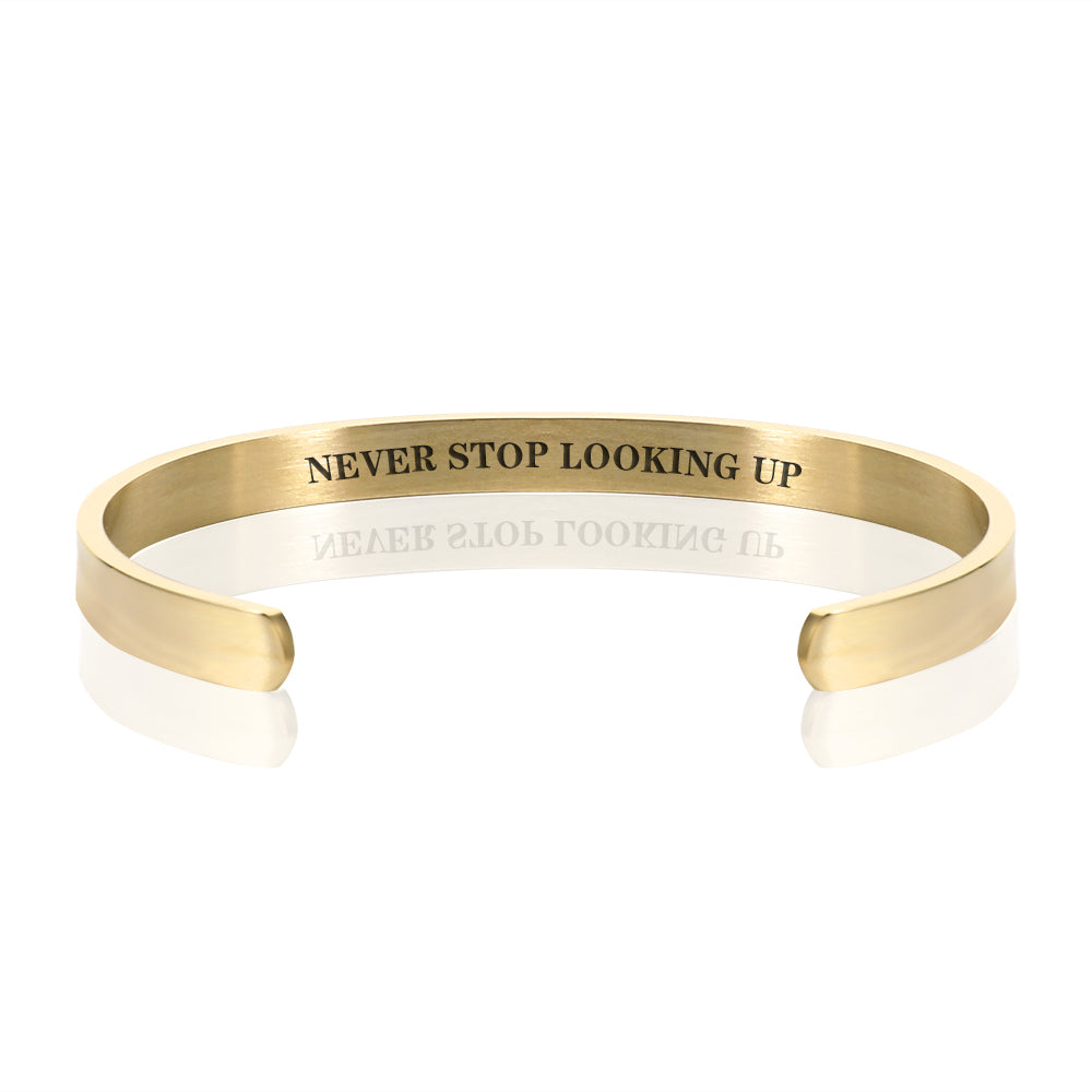 NEVER STOP LOOKING UP BRACELET BANGLE - Gold