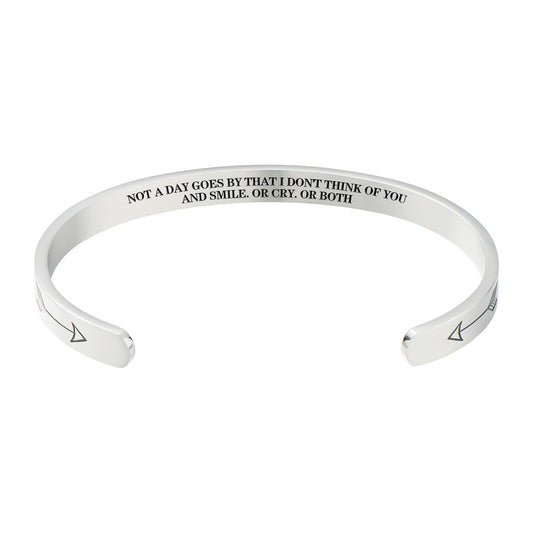 Not A Day Goes By That I Don't Think Of You Women's Memorial Gift  Bracelet Sympathy Gift
