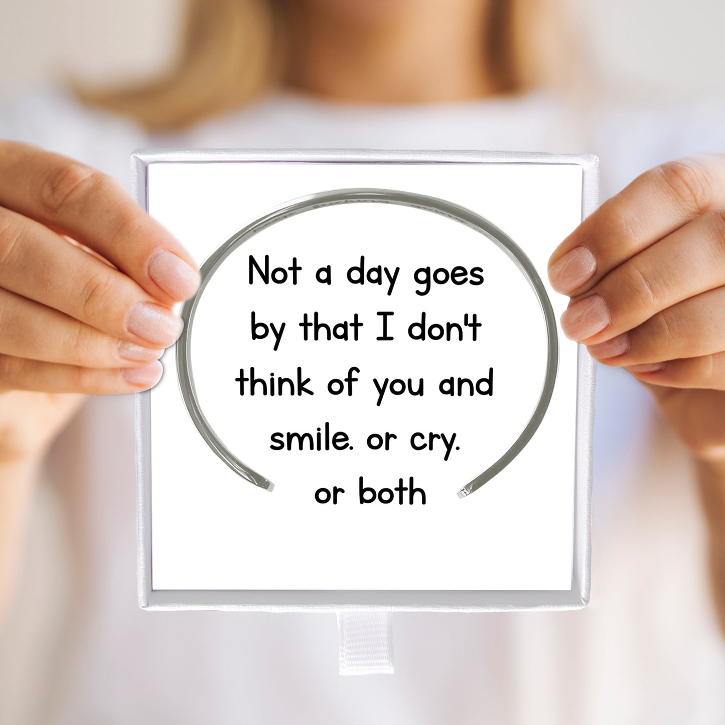 Not A Day Goes By That I Don't Think Of You Women's Memorial Gift Bracelet Sympathy Gift