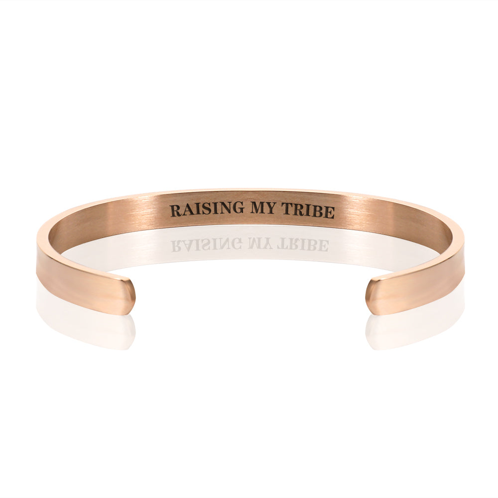 RAISING MY TRIBE BRACELET BANGLE - Rose Gold