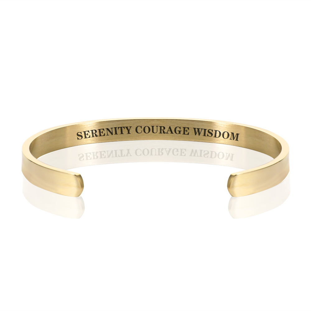 SERENITY COURAGE WISDOM BRACELET BANGLE - Gold