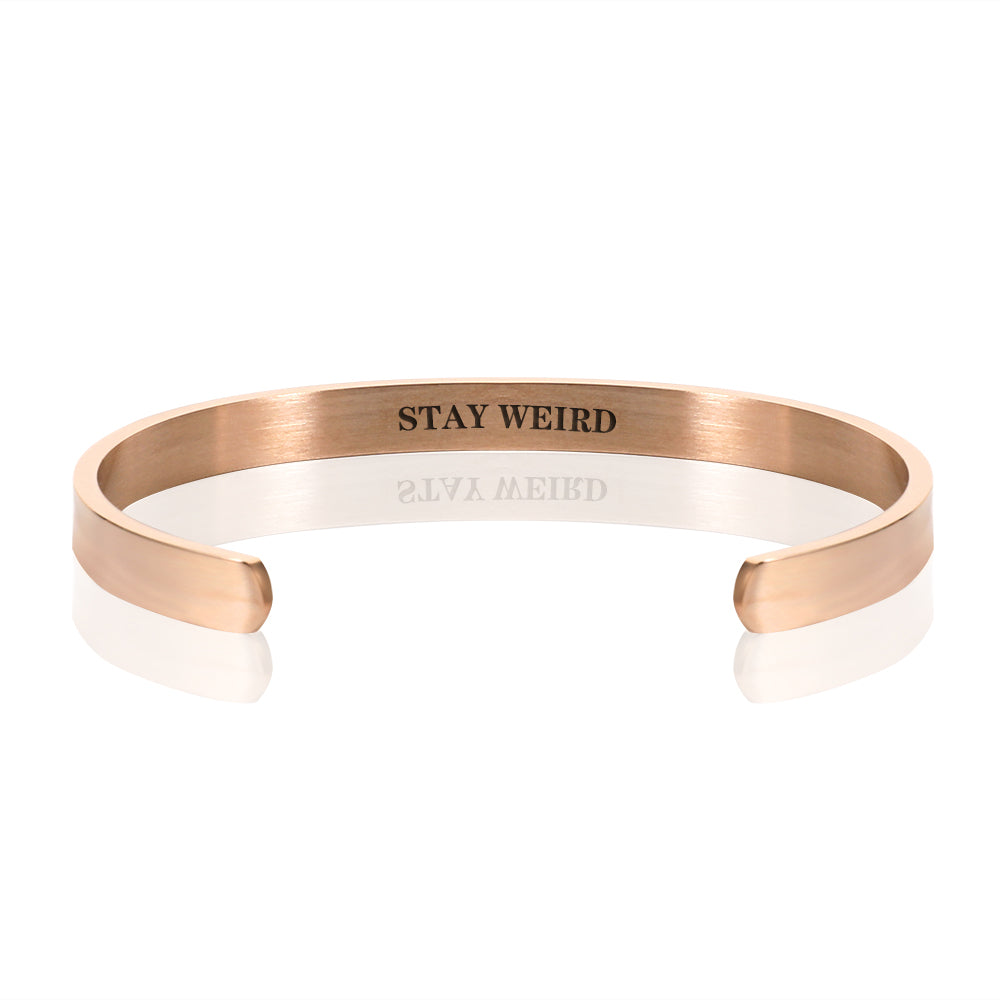 STAY WEIRD BRACELET BANGLE - Rose Gold