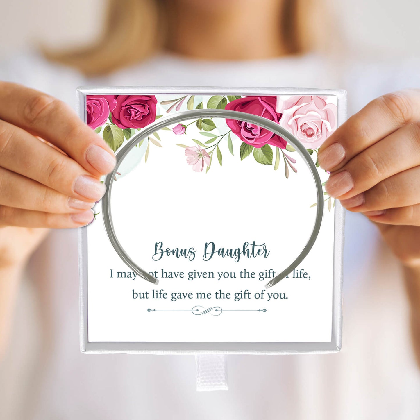 Stepdaughter Gifts Daughter in Law Bracelet, I Didn't Give You The Gift of Life, Life Gave Me The Gift of You Bangle, Bonus Daughter Jewelry Gift