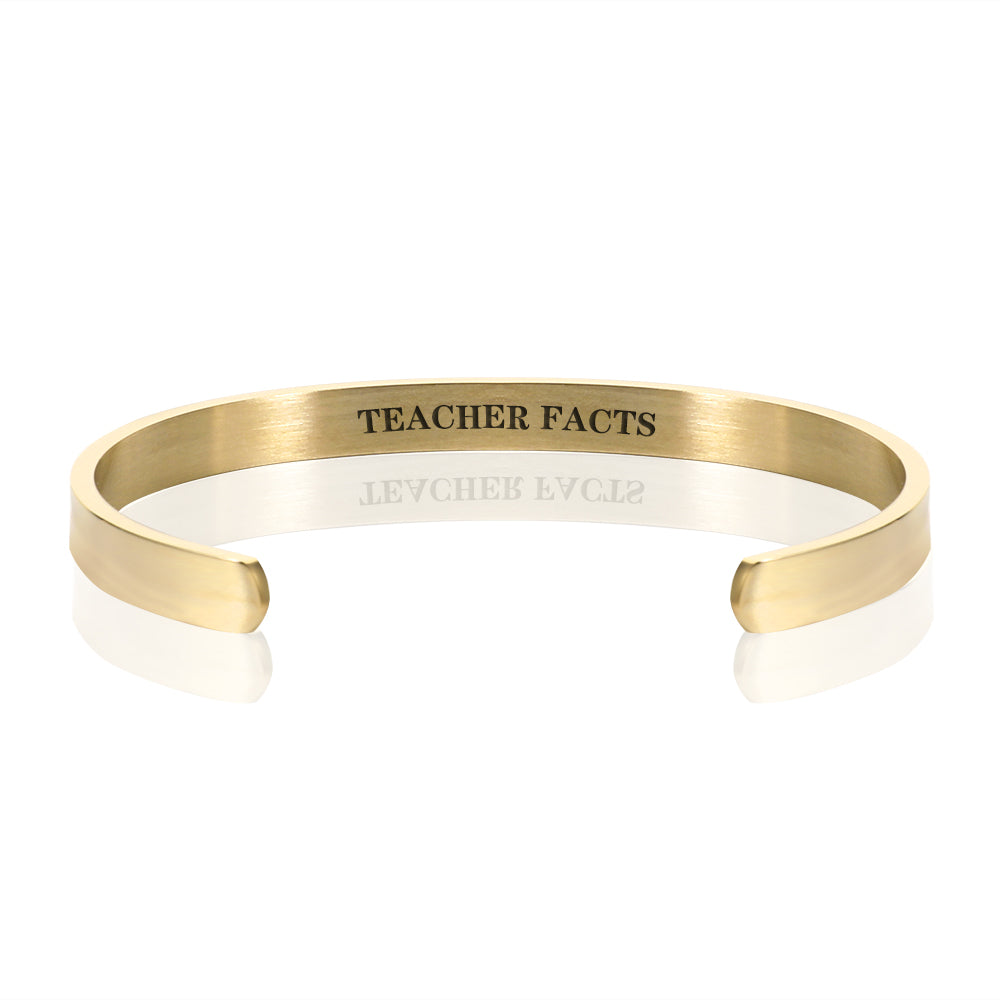 TEACHER FACTS BRACELET BANGLE - Gold