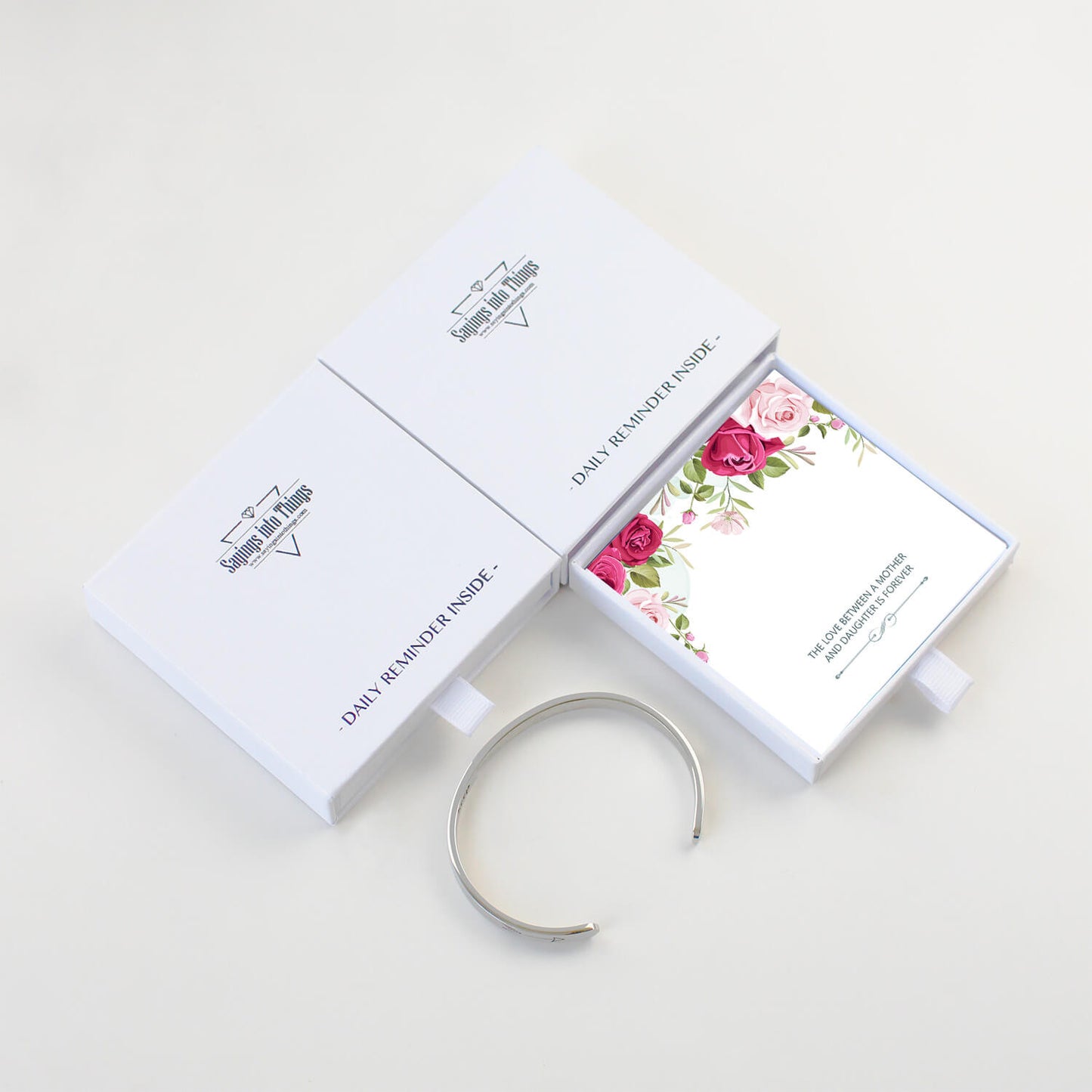 The Love Between A Mother And Daughter Is Forever Adjustable Cuff Bracelet - Perfect Christmas, Birthday, Mother's Day, And Valentine's Day Inspirational Jewelry Gifts For Mom