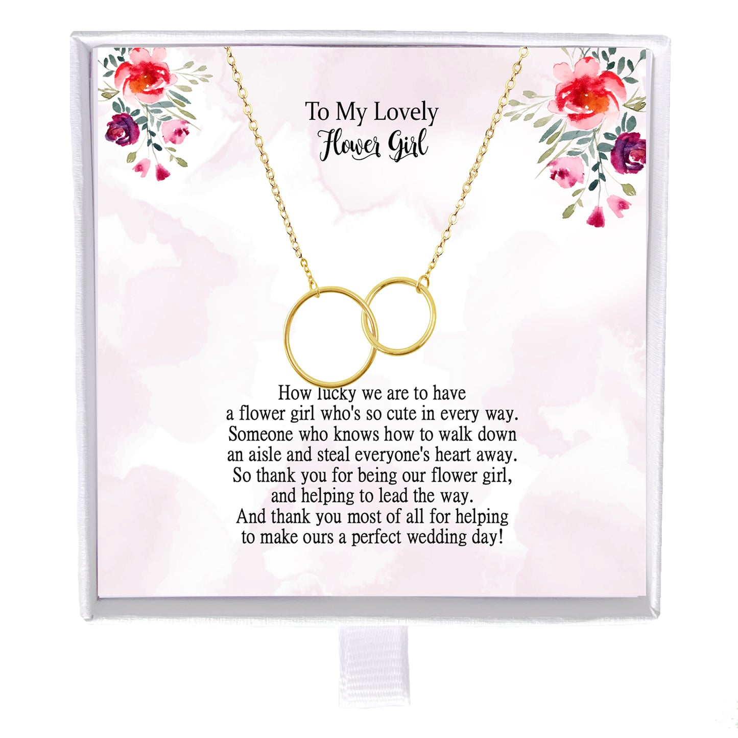 Gift For Flower Girl On Wedding Day,thank You Jewelry For Her,bridal Party Necklace, Junior Bridesmaid Gift,little Girl Necklace