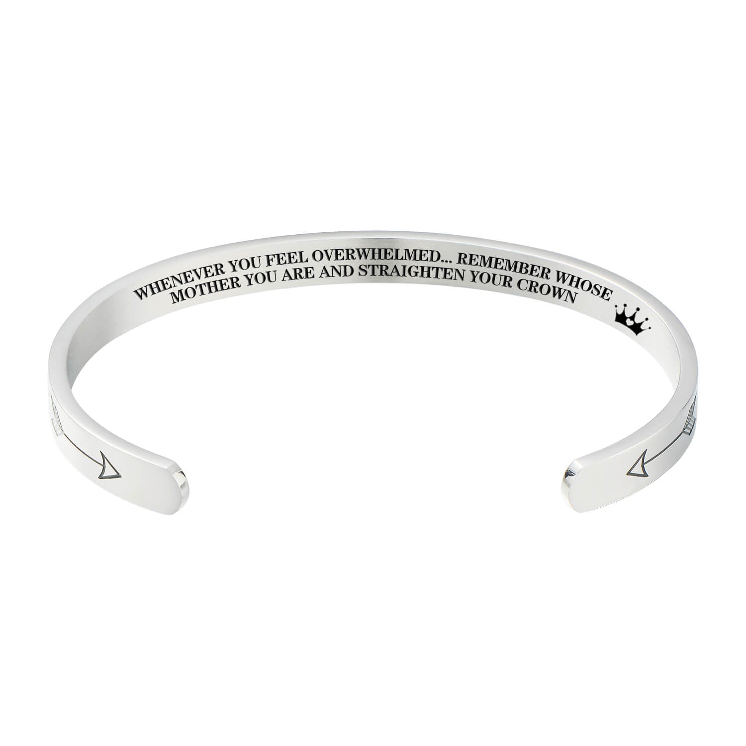 Inspirational Bracelets for Women Stainless Steel Mantra Cuff Bangle for Her