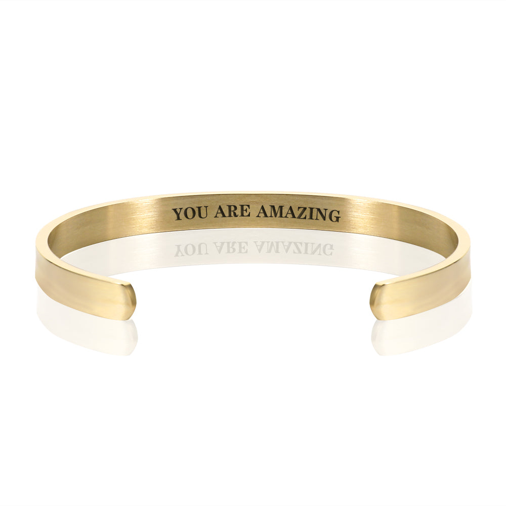 YOU ARE AMAZING BRACELET BANGLE - Gold