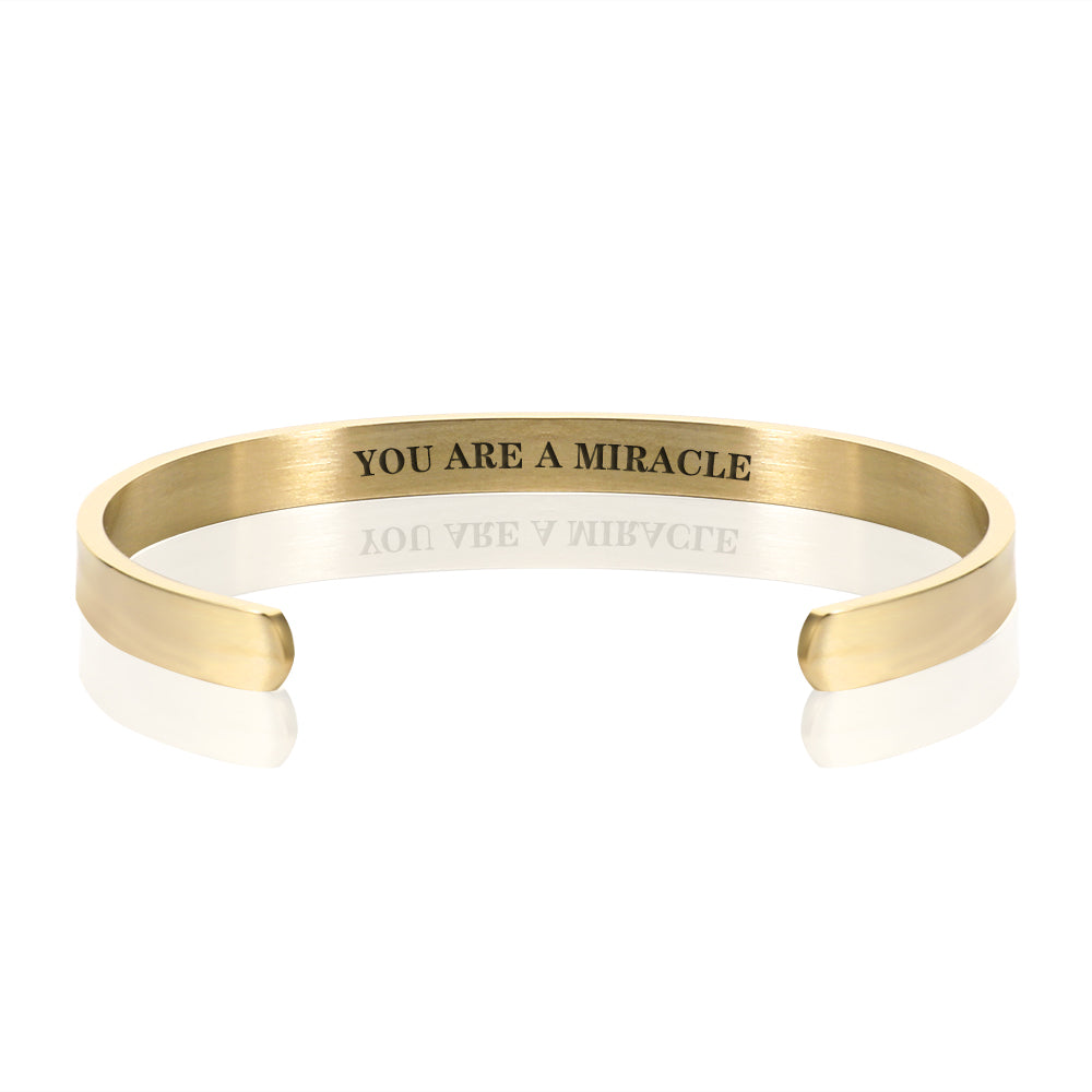 YOU ARE A MIRACLE BRACELET BANGLE - Gold