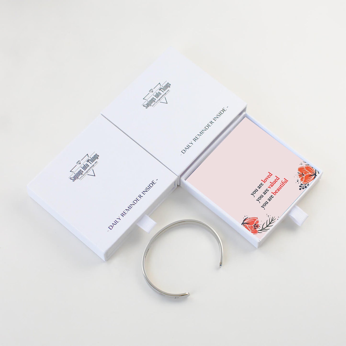 You Are Loved You Are Valued You Are Beautiful Adjustable Cuff Bracelet