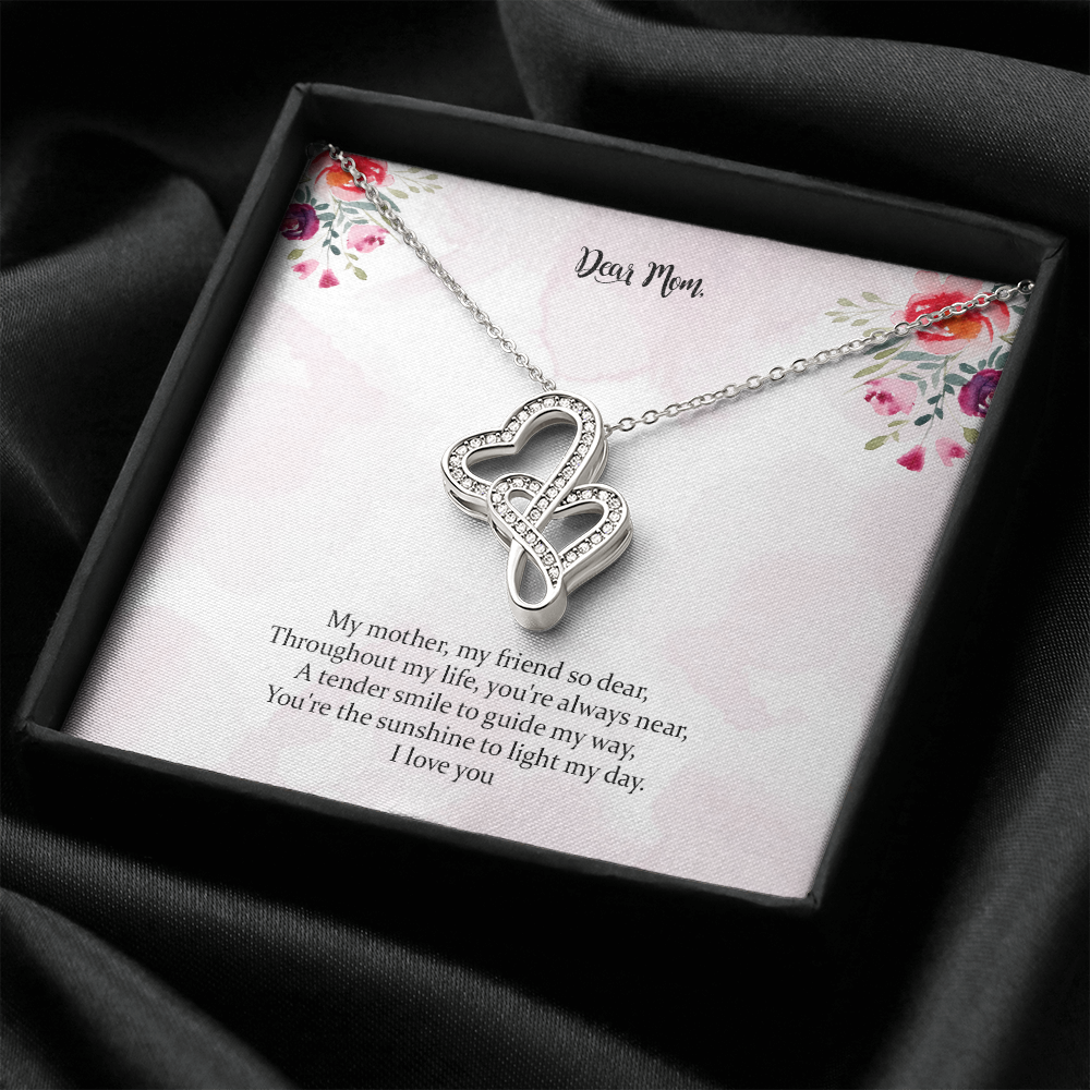 Mom The Sunshine To Light My Day Double Hearts Necklace