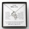 To My Mother-in-law, A Mother's Love Knows No Bounds, Double Hearts Necklace, Mother Gift For Valentine's, Birthday, Anniversary For Mom